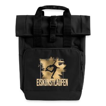 Eiskunstlauf - Rolltop Rucksack mit zwei Griffen - Schwarz - Vorne