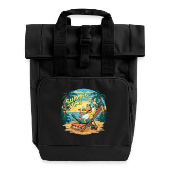 Un joyeux perroquet sous le soleil - Sac à dos Roll Top à deux anses - noir - Devant