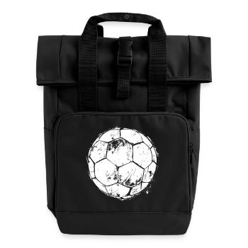 Fußball Zeichnung - Rolltop Rucksack mit zwei Griffen - Schwarz - Vorne