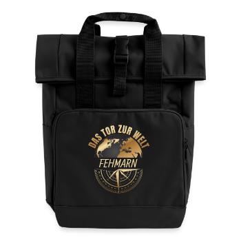 Das Tor zur Welt - Fehmarn - Rolltop Rucksack mit zwei Griffen - Schwarz - Vorne