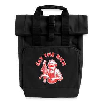 Eat the rich - Sac à dos Roll Top à deux anses - noir - Devant