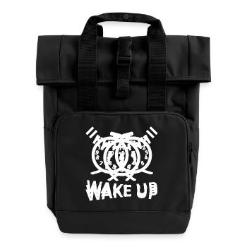 Wecker - Rolltop Rucksack mit zwei Griffen - Schwarz - Vorne
