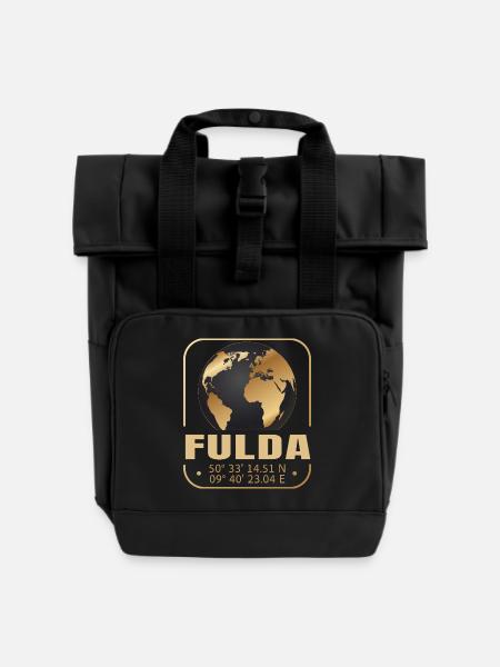 Fulda - Rolltop Rucksack mit zwei Griffen - Schwarz