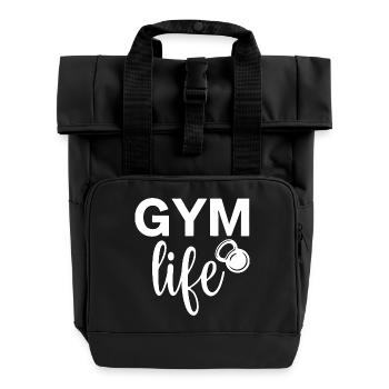 salle de sport comme la conception de motivation de fitness - Sac à dos Roll Top à deux anses - noir - Devant