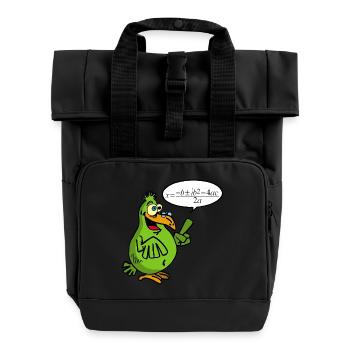 Smart bird - Roll Top Backpack with Two Handles - black - Front