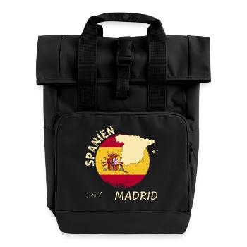 Madrid - Rolltop Rucksack mit zwei Griffen - Schwarz - Vorne