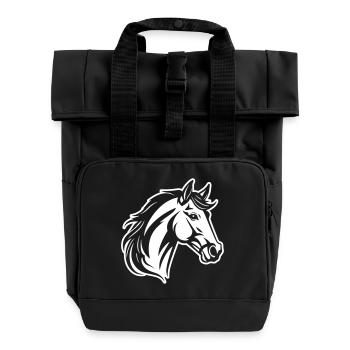 Tête de cheval - Sac à dos Roll Top à deux anses - noir - Devant