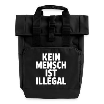 Personne n’est illégal - contre la droite - Sac à dos Roll Top à deux anses - noir - Devant