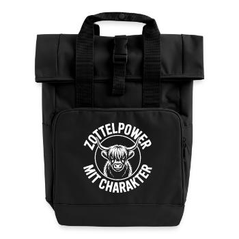 Highlandrinder Highlands - Rolltop Rucksack mit zwei Griffen - Schwarz - Vorne