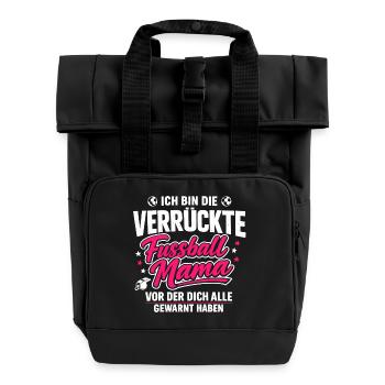 The Crazy Soccer Mom - Roll Top Backpack with Two Handles - black - Front