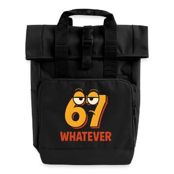 Six Seven Whatever Italian Brainrot Humor Meme - Roll Top Backpack with Two Handles - black - Front