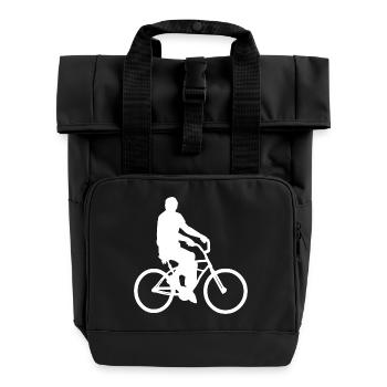 Bicycle - Roll Top Backpack with Two Handles - black - Front