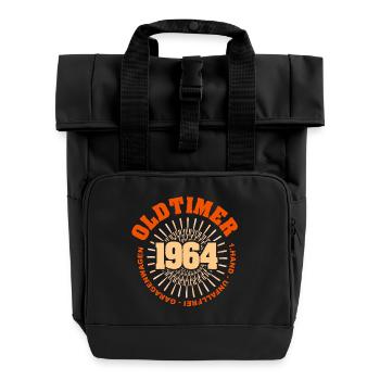 1964 - Rolltop Rucksack mit zwei Griffen - Schwarz - Vorne
