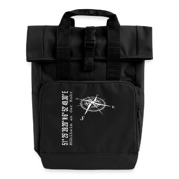 Mühlheim an der Ruhr - Rolltop Rucksack mit zwei Griffen - Schwarz - Vorne