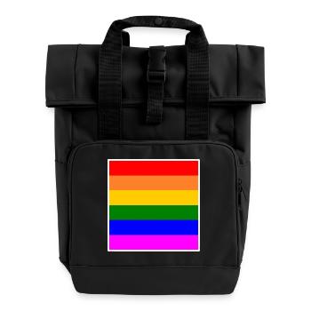 Drapeau arc-en-ciel LGBT - Sac à dos Roll Top à deux anses - noir - Devant