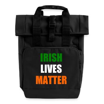Irish lives matter - Rolltop Rucksack mit zwei Griffen - Schwarz - Vorne