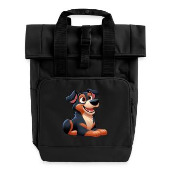 Beauceron 7 - Roll Top Backpack with Two Handles - black - Front