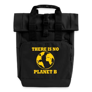 There is no planet B - Roll Top Backpack with Two Handles - black - Front