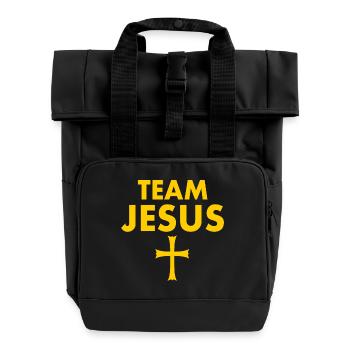 Team jesus - Roll Top Backpack with Two Handles - black - Front