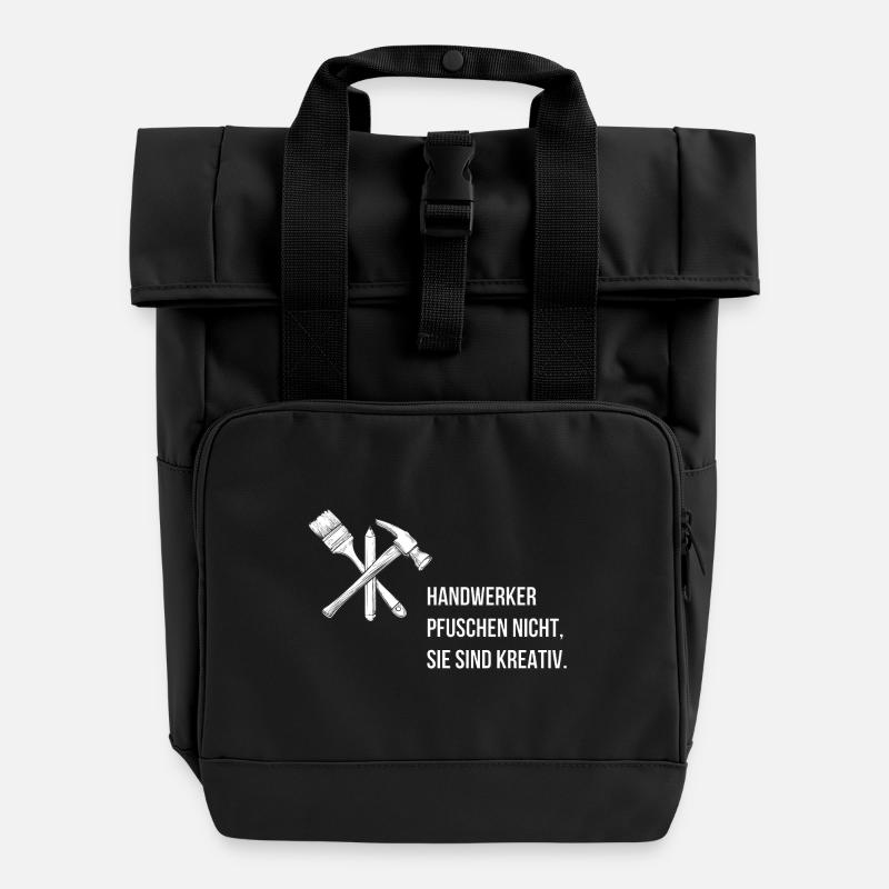 Les artisans ne se trompent pas, ils sont créatifs. - Sac à dos Roll Top à deux anses - noir