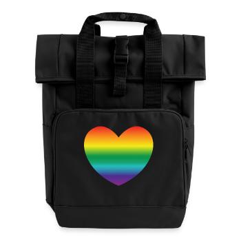 Coeur aux couleurs de l'arc-en-ciel - Sac à dos Roll Top à deux anses - noir - Devant