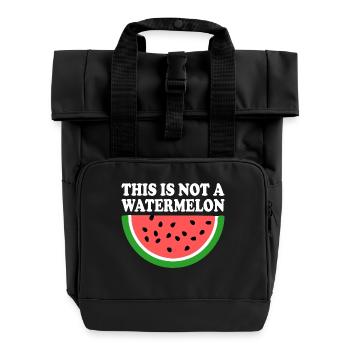 THIS IS NOT A WATERMELON - Roll Top Backpack with Two Handles - black - Front