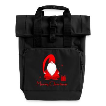 Elves Christmas Merry Christmas - Roll Top Backpack with Two Handles - black - Front