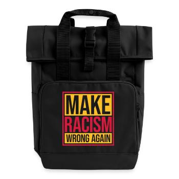 make racism wrong again - Rolltop Rucksack mit zwei Griffen - Schwarz - Vorne