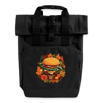 Automne Hambourg Feuilles colorées - Sac à dos Roll Top à deux anses - noir - Devant