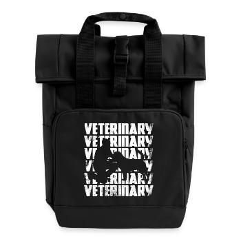 Lustiger Veterinär - Rolltop Rucksack mit zwei Griffen - Schwarz - Vorne