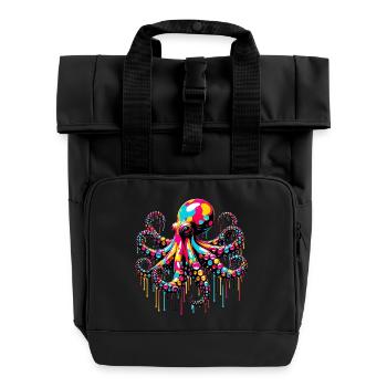 Krake - Rolltop Rucksack mit zwei Griffen - Schwarz - Vorne