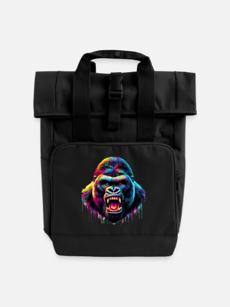 Gorilla - Rolltop Rucksack mit zwei Griffen - Schwarz