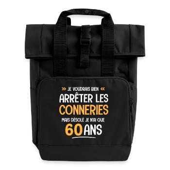 60 ans cadeau d anniversaire 60 ans Drôle - Sac à dos Roll Top à deux anses - noir - Devant