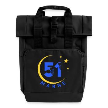 51 - Roll Top Backpack with Two Handles - black - Front