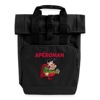 Aperitif superhero - Roll Top Backpack with Two Handles - black - Front