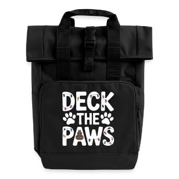 Fête de Noël Deck the Paws - Sac à dos Roll Top à deux anses - noir - Devant
