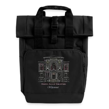 Wolfenbüttel, bibliothèque dessinée à la main - Sac à dos Roll Top à deux anses - noir - Devant