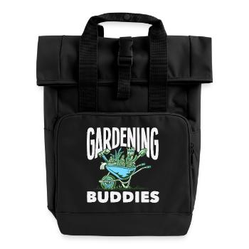 Gardening Buddies Plant Lovers Garden - Roll Top Backpack with Two Handles - black - Front
