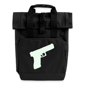 Pistol Weapon - Roll Top Backpack with Two Handles - black - Front
