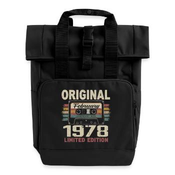 Februar 1978, Februar 1978 Geburtstagsgeschenk - Rolltop Rucksack mit zwei Griffen - Schwarz - Vorne