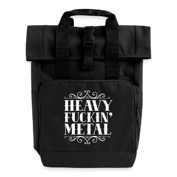 Heavy F***ing Metal - Rolltop Rucksack mit zwei Griffen - Schwarz - Vorne