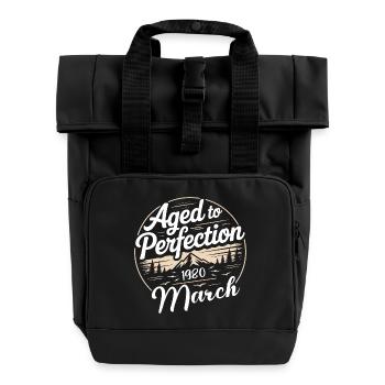Geburtstagsgeschenk märz 1980 - Rolltop Rucksack mit zwei Griffen - Schwarz - Vorne
