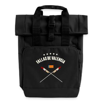 Fallas De Valencia Rocket - Roll Top Backpack with Two Handles - black - Front