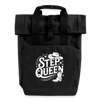 Step Queen Line Dance Western - Roll Top Backpack with Two Handles - black - Front