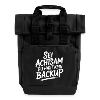 Motiv Achtsamkeit - Rolltop Rucksack mit zwei Griffen - Schwarz - Vorne