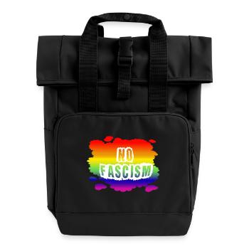 Stop AfD contre la droite, la démocratie, la diversité, la gauche - Sac à dos Roll Top à deux anses - noir - Devant