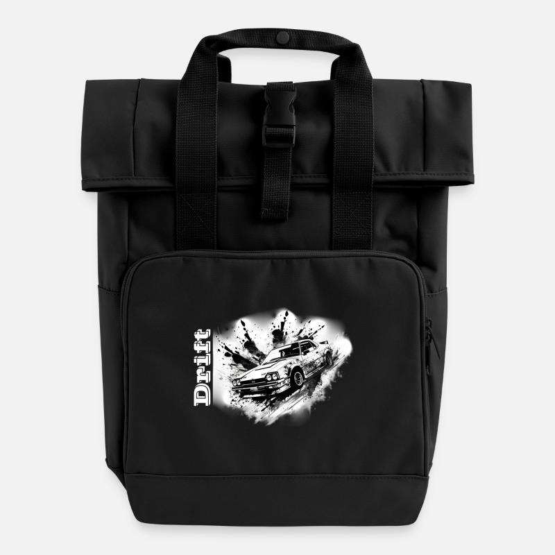 Drifter weiß - Rolltop Rucksack mit zwei Griffen - Schwarz