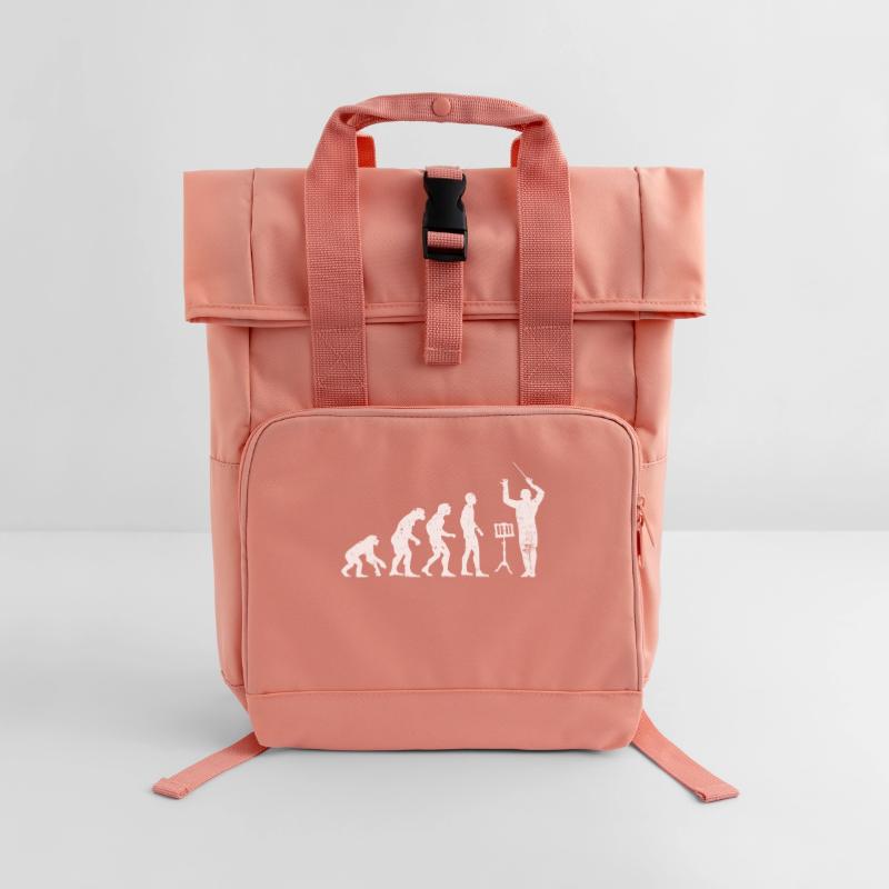 Dirigent Evolution Musiker Geschenkidee Rolltop Rucksack mit zwei Griffen