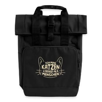 ICH MAG KATZEN! - Rolltop Rucksack mit zwei Griffen - Schwarz - Vorne