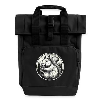 Squirrel - Roll Top Backpack with Two Handles - black - Front